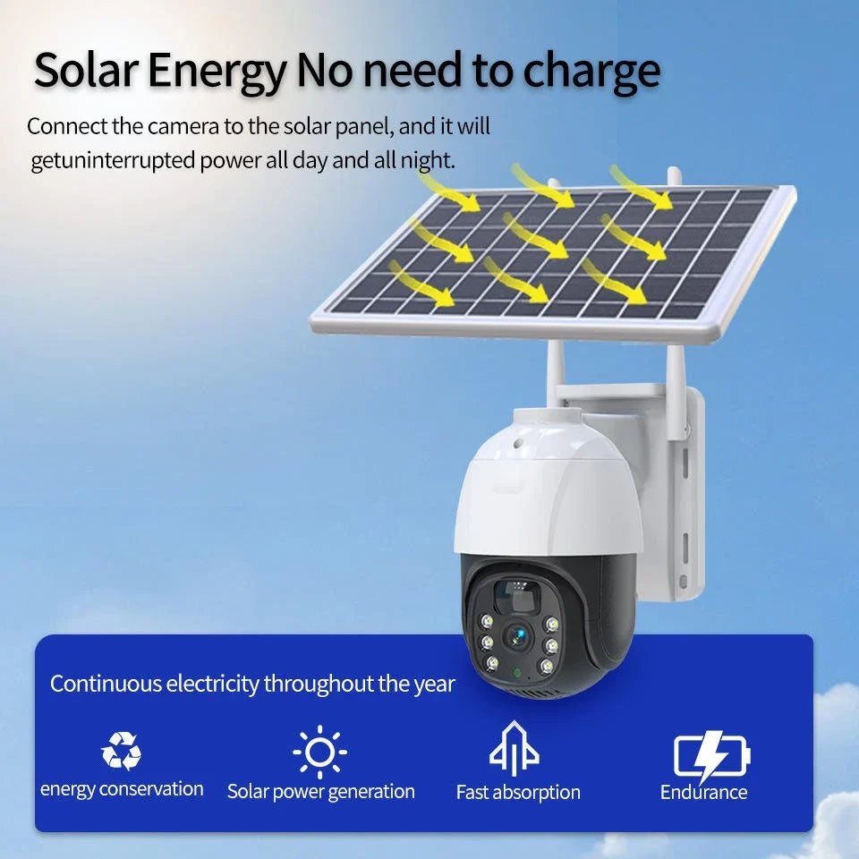 Caméra solaire 4G HD détection de mouvement