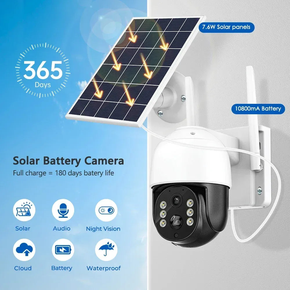 Caméra solaire 4G HD détection de mouvement