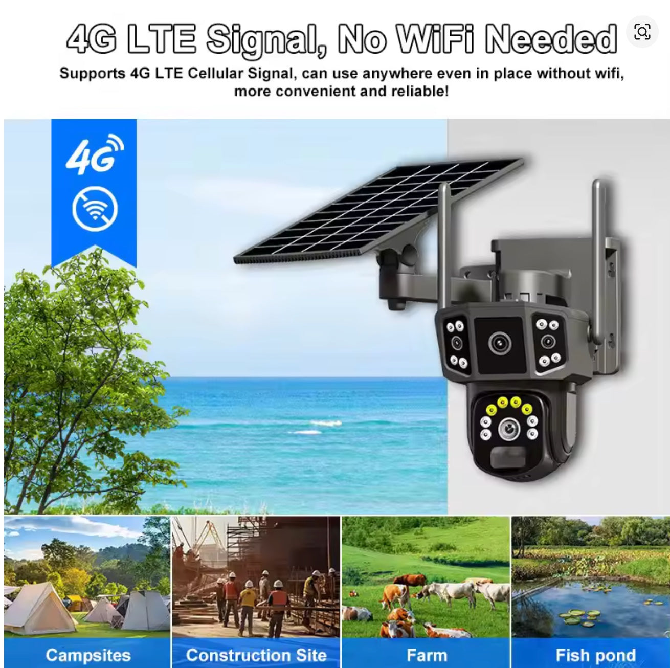 Camera solaire 4G 10mp tinder
