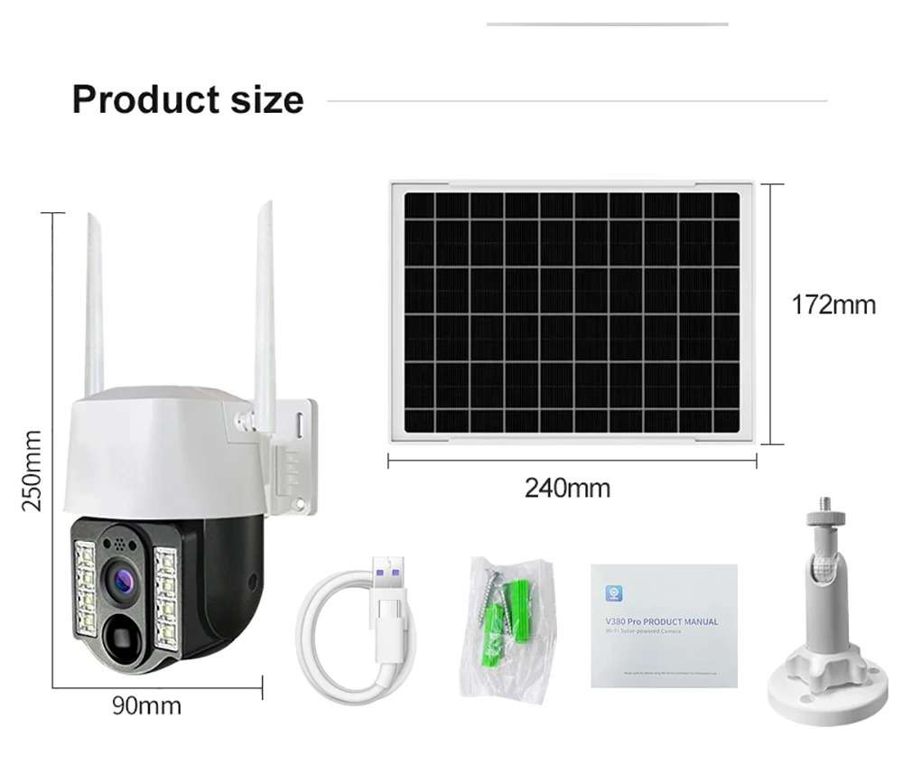 Caméra solaire 4G SIM 5MP zoom X10 FULL HD 1080P