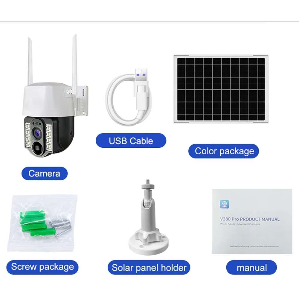 Caméra solaire 4G SIM 5MP zoom X10 FULL HD 1080P