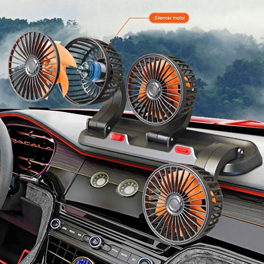 Ventilateur de Voiture Universel à 3 Têtes – Puissant, Silencieux &amp; Ajustable