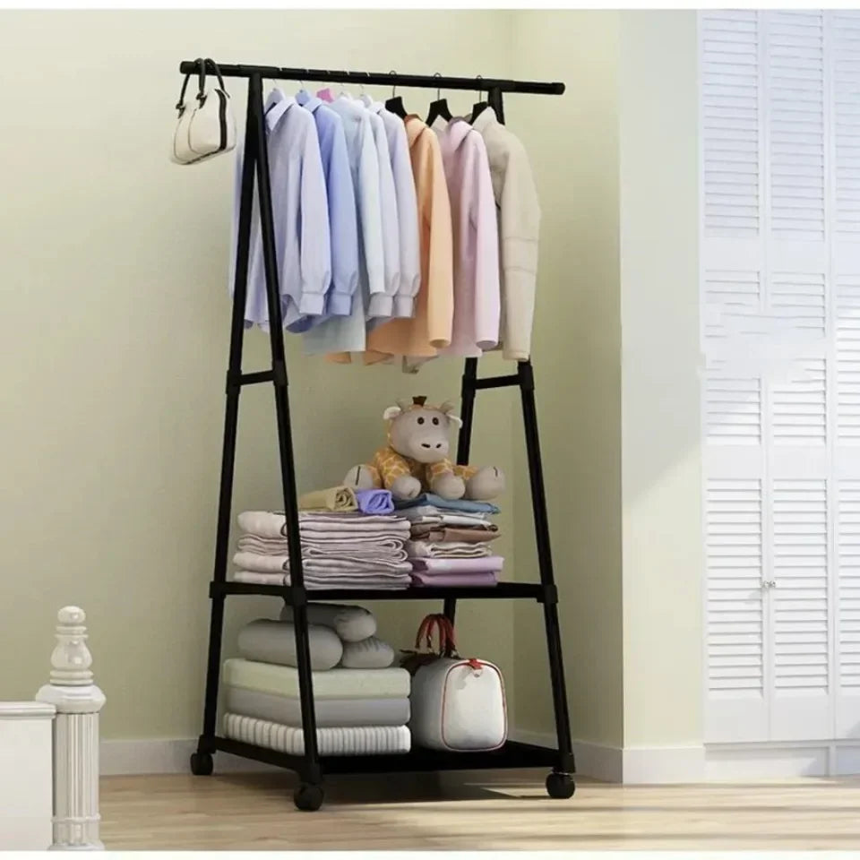 حامل ملابس متنقل بتصميم مثلثي- متعدد الاستخدامات وسهل التركيب