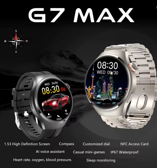C60-G7 MAX – Montre Intelligente avec Chargement Sans Fil