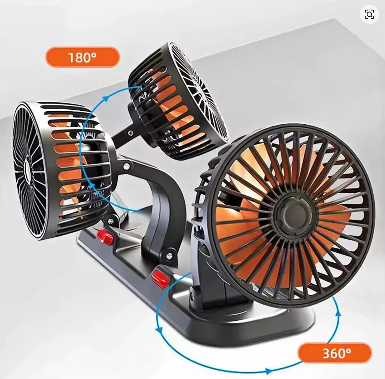 Ventilateur de Voiture Universel à 3 Têtes – Puissant, Silencieux &amp; Ajustable