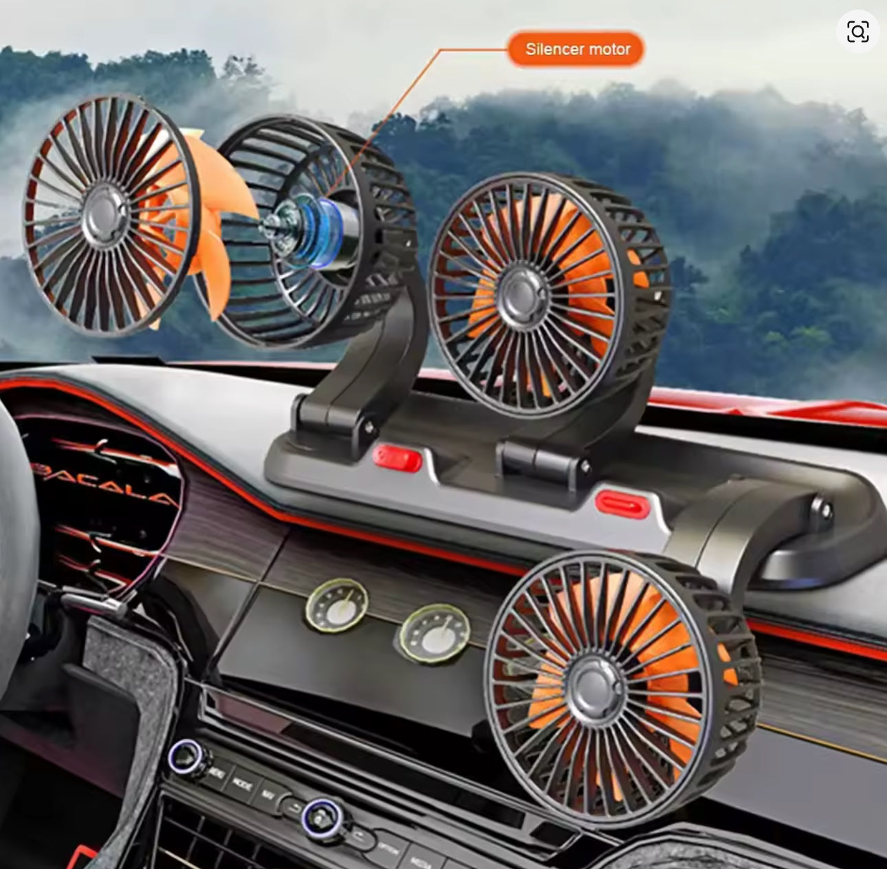 Ventilateur de Voiture Universel à 3 Têtes – Puissant, Silencieux &amp; Ajustable