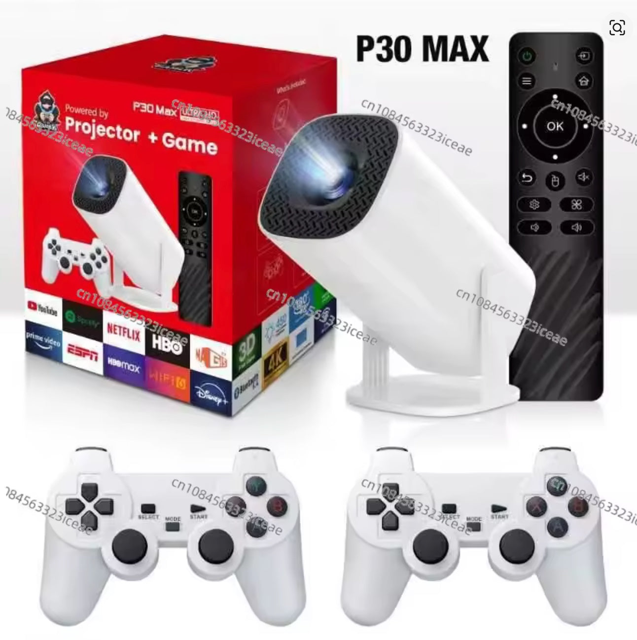Nouvelle version de jeu transfrontalière projecteur HY300/P30/HY320/S40 4K Android 13 console de jeu haute définition